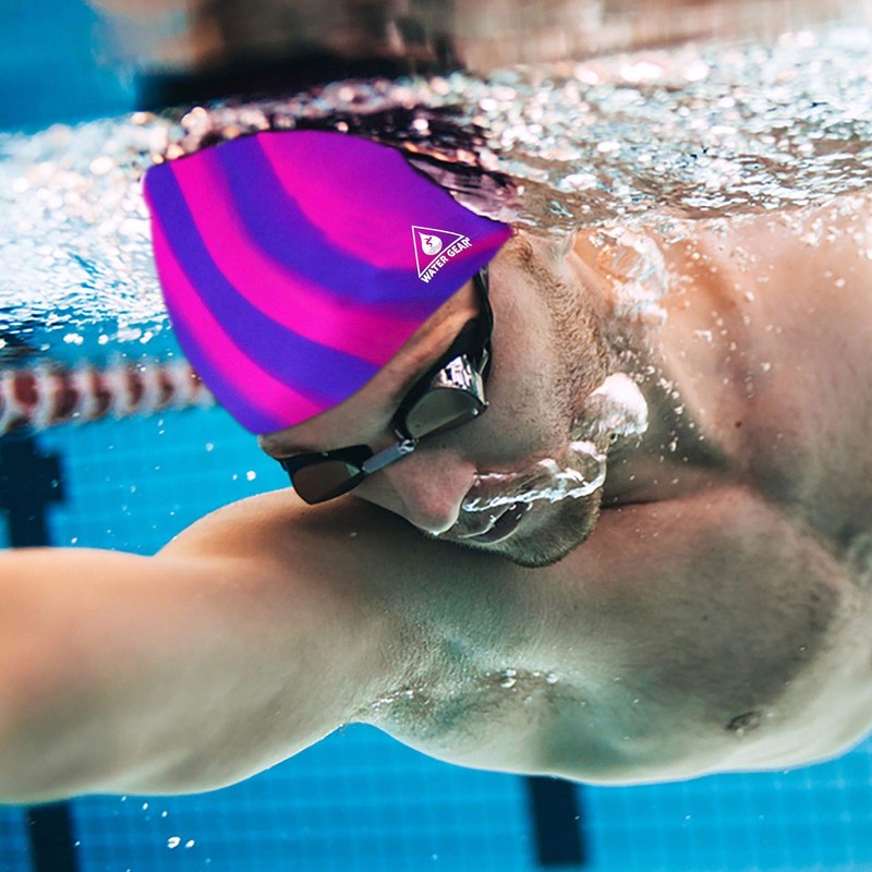 Water Gear Jazz Silicone Swim Cap - Flexible Unisex -