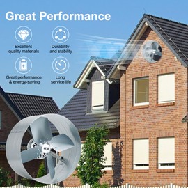 Aibabcue Gable Vent Attic Fan, 15" Exhaust Ventilation Fan with Adjustable Thermostat for Gable, Shed, Home, Garages, 1300 CFM, 1075 RPM, 1850 SQ. FT. Attic Ventilator (1300CFM)