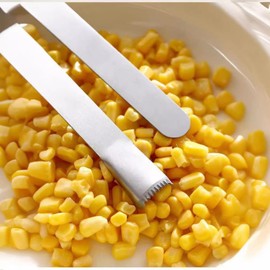 2 Pack Stainless Steel Corn Kernel Remover | Effortless Cob Stripper for Home & Outdoor Dining | Durable Manual Kitchen Tool for Fresh/Cooked Corn