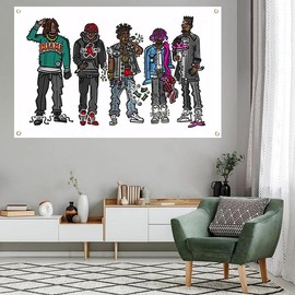 Freshman Cypher 3x5Ft Flag Hip Hop Tapestries for College Dorm Cave Bedroom Living Room Office Party Decor Banner with 4 Brass Gromments