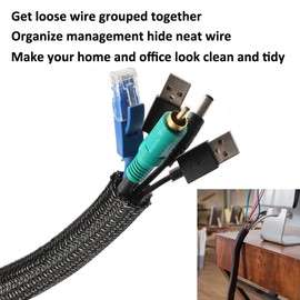 ETOPARS 6 mm Self-Closing Cable Sleeve, Braided Hose, Split Hoses, Cable Protection, Flexible Cable Management, Insulation, Braided Sleeve, Cable Sleeve, 3 Metres