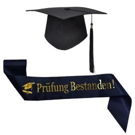 Exam Passed Sash Graduation Sash with Graduate Hat Graduation Gift Black Gold Graduation 2024 Decorative Graduation Sash for Graduations Graduation Party Decoration