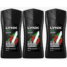 Lynx Africa 12 Hours of Refreshing Fragrance. 3x 225ml Bottles of Squeezed Mandarin & Sandalwood Scent.