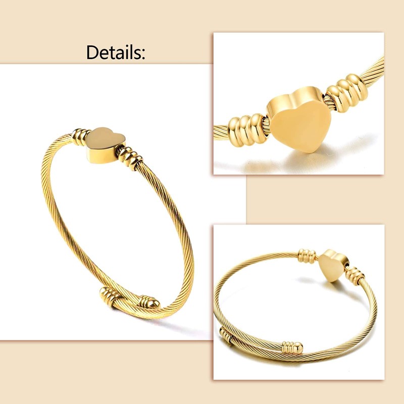 OutstandLong Gold Initial Letter A Cuff Bracelets Women Girls Heart