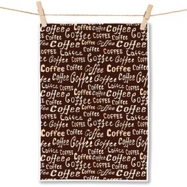 FITIE Brown Vintage Coffee Kitchen Towels, Coffee Lovers Gifts for Women Men Dish Tea Towels for Kitchen Cafe Decor, Barista Gifts Decorative Hand Towel, 16x24 Inch