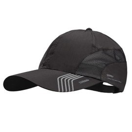 XGOPTS Quick Dry Baseball Cap - Lightweight Breathable Adjustable UV-protection Cap for Outdoor Activities Sport Running - Men Woman Unisex 56-60cm (black)