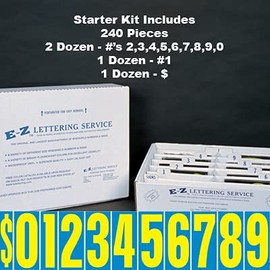 9 1/2 Tall Yellow & Blue Starter Kit Windshield Advertising Numbers Digits CAR LOT DEALERSHOP Supplies