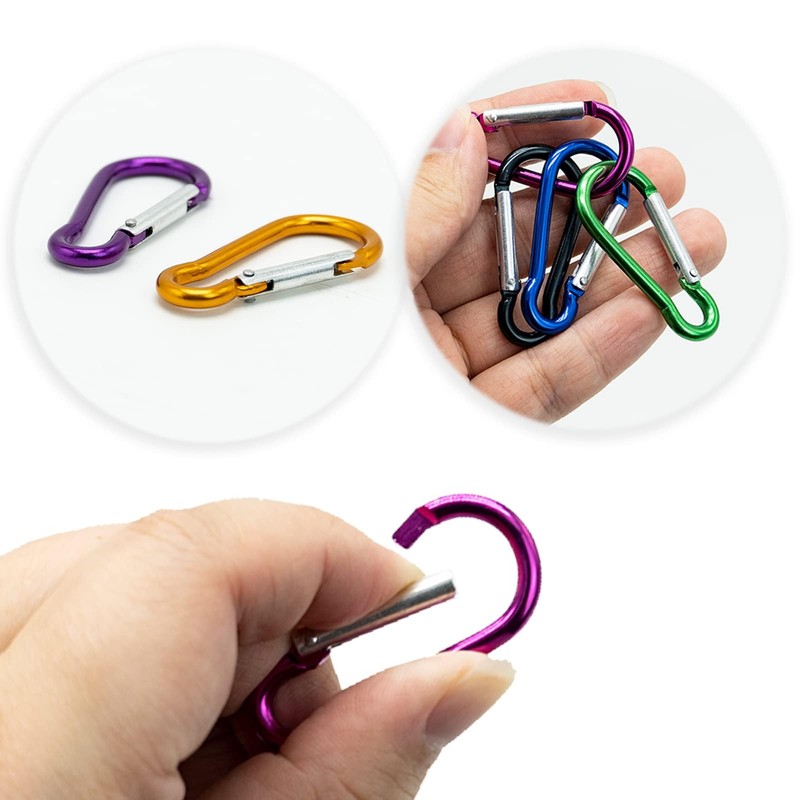 10 Pcs Carabiner Clip, 46mm/1.6inch Multicolor Locking Key Chain Clips,