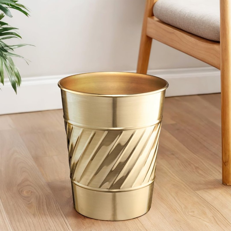 Monarch Abode Metal Bathroom Trash Can – Waste Basket for