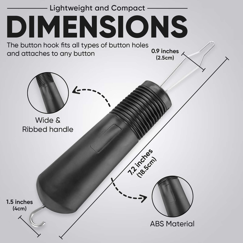 Button Hook and Zipper Pull by HEALUA - One Handed