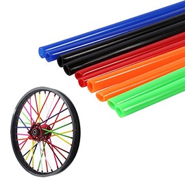 Spoke Covers 72 Pieces Universal Wheel Cover Spoke Covers Motorcycle Wheel Protector Decoration for Motorcycle Motocross 9.3 inch (Red)