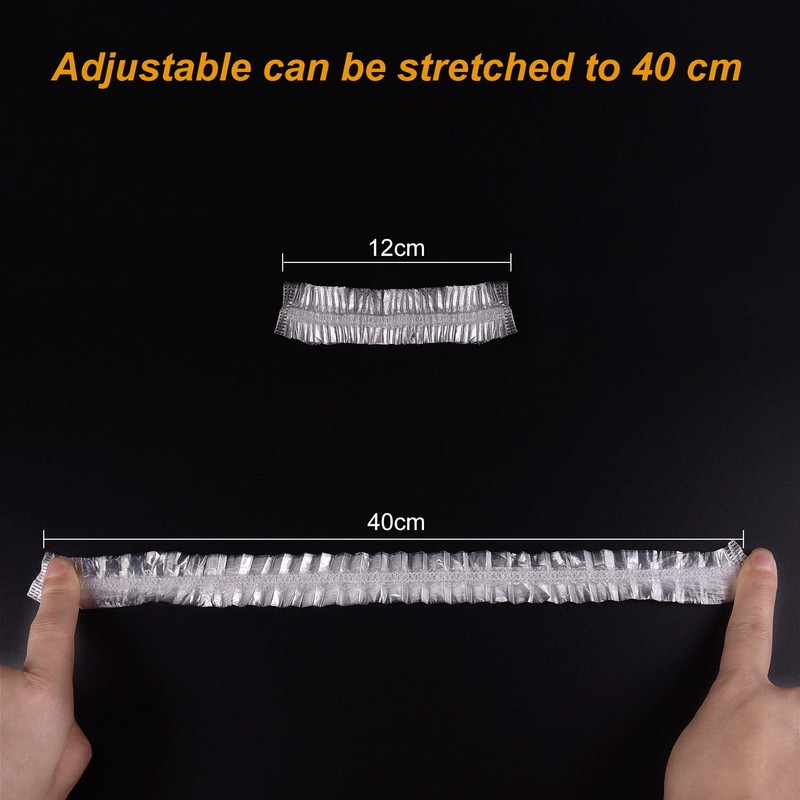 TUPARKA 120 Pcs Disposable Shower Caps Plastic Elastic Bath Cap