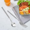 HAPPOW 2pcs Extendable Fork Spoon Set, Telescopic Fork and Spoon,
