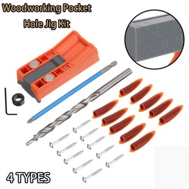 SagaSave 4 Styles Optional Woodworking Pocket Hole Jig Kit, Portable ABS Pocket System Pocket Hole Drill Guide Jig Set, for DIY Woodworking Carpentry Locator(Style D)
