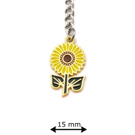 Sunflower Keyring in Yellow / Green, One Size, Yellow, Green, Keyring