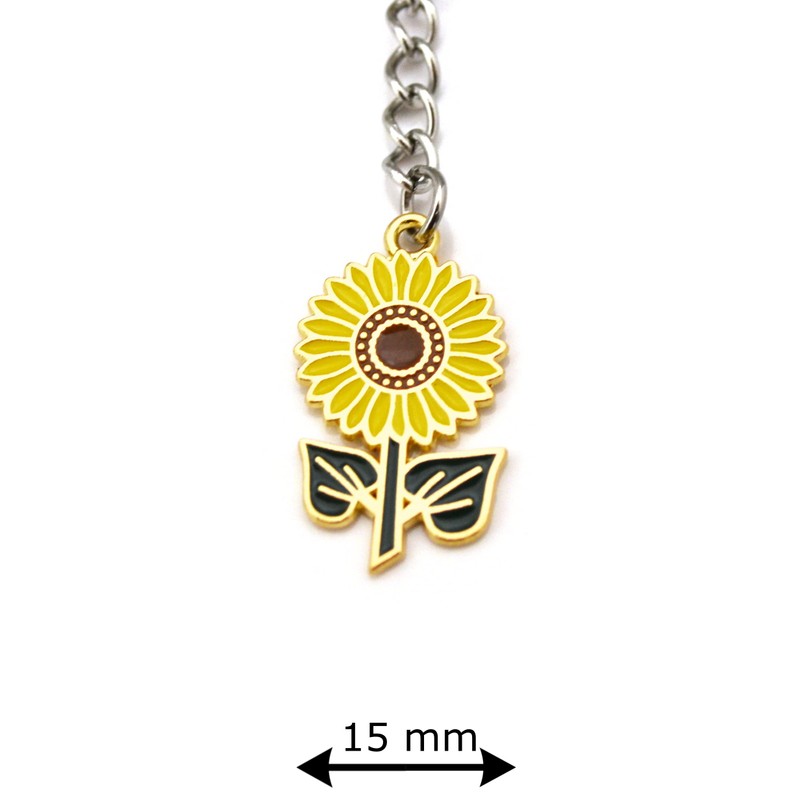 Sunflower Keyring in Yellow / Green, One Size, Yellow, Green,