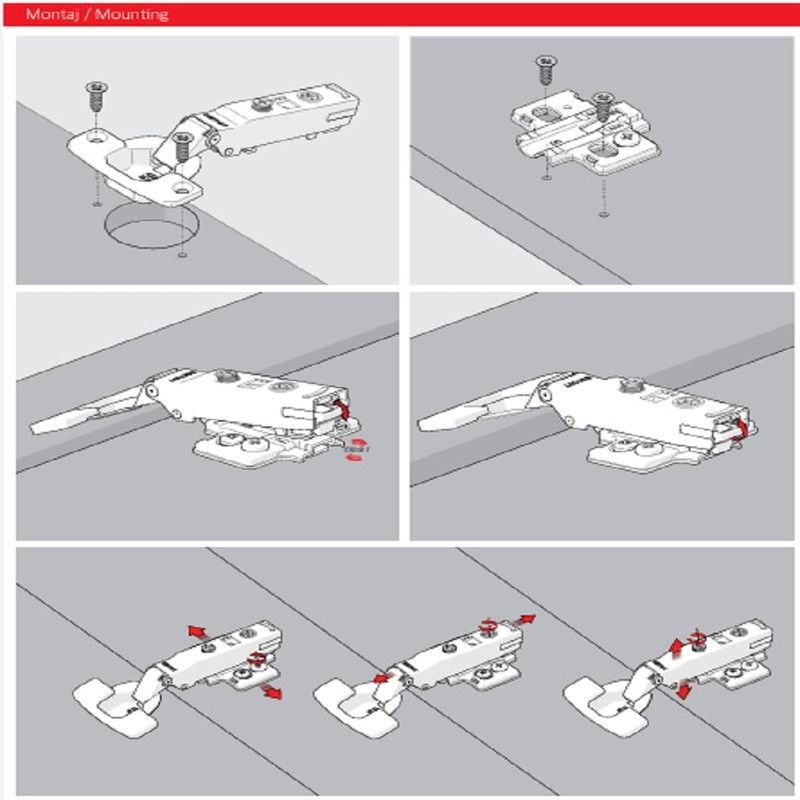 2XSamet Clip Top Black Soft Close 110° Inset Cabinet Hinge
