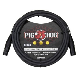 Pig Hog 10 Feet Black Microphone Cable Xlr Exceptional Tangle Free Coiling High Perfo...