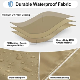 OutdoorLines Waterproof Outdoor Patio Heater Covers with Zipper and Storage Bag, Dust-proof UV-Resistant Windproof Propane Heavy Duty Heater Cover for Standing Heater, 1 Pack-90Hx23Lx23W inch Camel