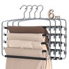 SINDAX Pants Hangers Space Saving - 6Pack, 5 Layers Space