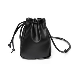 Energather Women's Cross-Body Bags, PU Leather Mini Crossbody Bags Small Crossbody Bag for Women and Girls, Drawstring Cross Body Phone Bag with Adjustable Strap for Shopping, Dating, Travel (black)