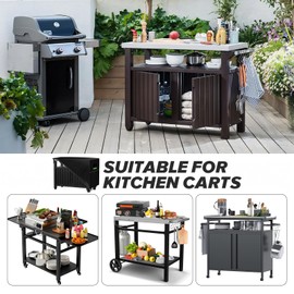 MaxAwe BBQ Grill Side Table Tarpaulin, 145 x 65 x 100 cm, 420D Oxford Fabric, Waterproof, Dustproof, Tear-Resistant, Weatherproof, UV-Resistant, Durable Grill Cover, Protective Cover for Kitchen