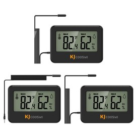 3PCS Mini Digital Hygrometer and Thermometer Reptile Thermometer with Extend Probe (Only Temperature) Indoor Temp and Humidity Meter with Magnet