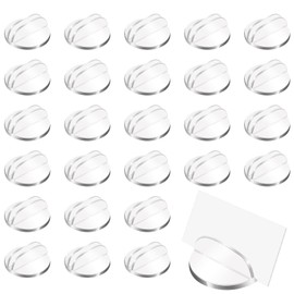 KALIONE Pack of 50 Card Stands, Transparent Plastic Business Card Holder, Desk Place Card Stand, Playing Card Stand for Business Cards, Game Labels, Menus, Price Tags