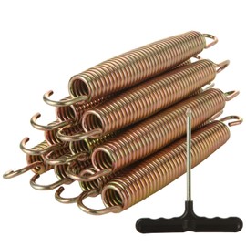 HNBun 24Pcs 7” Trampoline Spring Replacement, Stainless Steel Replacement Spring for Trampoline, High Tensile Silver Wire Springs Set with Durable T Hook Fit Skywalker JumpKing Upperbounce Skybound