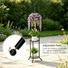 2-Tier Plant Stand With Hanging Hook, Metal Standing Plant Hanger,