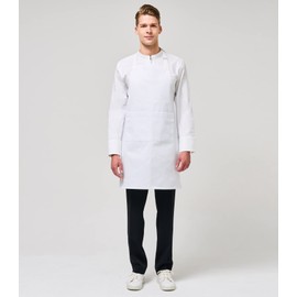 a mont Soft Neck Chef Apron, Bid Apron, Cotton Apron, 2 Pocket, AA2042 White