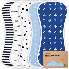 Paños Orgánicos para Eructos para Bebés - Paquete De 5 Eructos Ultra Absorbentes - Toalla Recien Nacida - Trapos De Escupir Leche - Babero Burpy para Unisex, Niño, Niña (Adventurer)