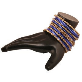 Touchstone Colorful Bracelet Collection Indian Bollywood Alloy Metal and Textured Designer Jewelry Bracelet Bracelets. Set of 18 Antique Gold Tone for Women, Metal, No information