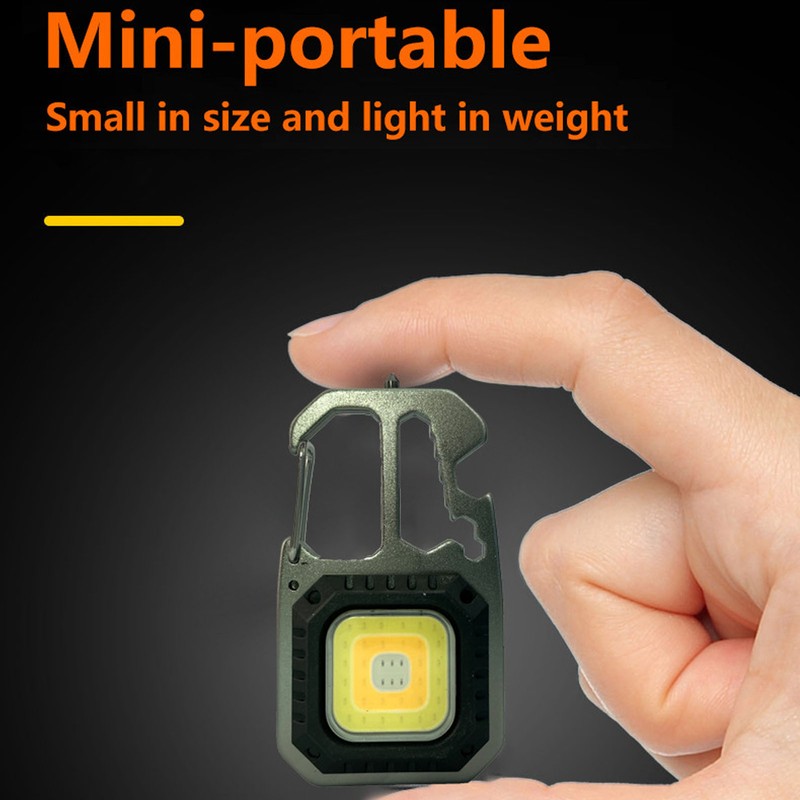Keychain Work Light USB Charging Portable Pocket LED Flashlight Multifunctional