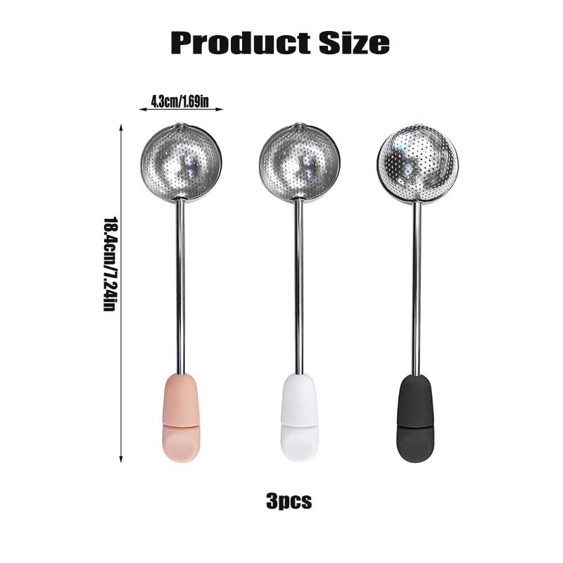 3 Pcs Stainless Steel Mesh Twisting Tea Ball Infuser,Long Handle