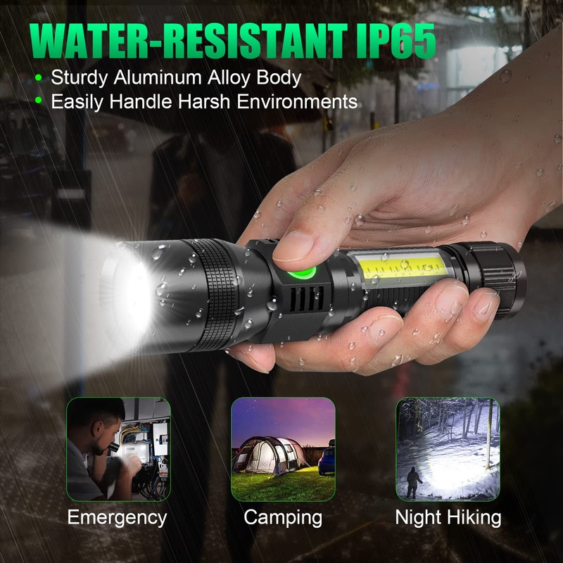 UV Flashlight Black Light, 3-in-1 Magnetic Flashlight Rechargeable, High Lumen