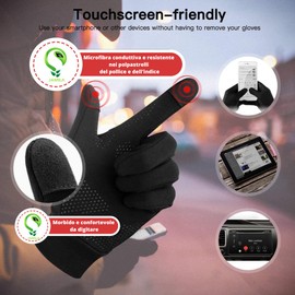 JAMILA Jamigloves Winter Motorcycle Gloves Touch Screen Windproof Thermal Gloves Non-Slip Water Resistant Motorcycle Running Cycling Hiking Waterproof Trekking, black