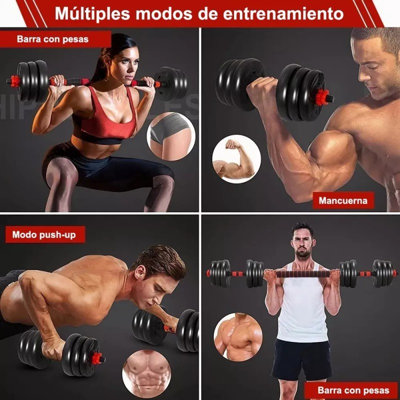 Lawuto Juego de mancuernas Lawuto barra recta ejercicio kit ajustables