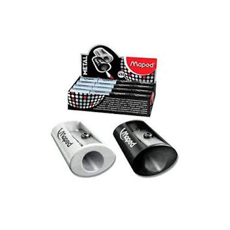 PENCIL SHARPNER - METAL- ONE HOLE PACK OF TWO BLACK