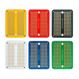ElectroCookie Mini PCB Prototype Board Solderable Breadboard for DIY Electronics, Compatible for Mini Arduino Soldering Projects, Gold-Plated (6 Pack, Multicolor)