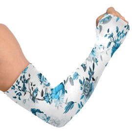 Vintage Rose Peony Poppy Humming Birds Arm Sleeve UV Sun Protection Cooling Long Sports Compression Arms Cover Tattoo Sleeves Perfect for Baseball Football Basketball Running - 2 Pack