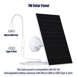 Zivif 7W Solar Panels for Cameras, USB Solar Panel Charger Compatible with Eufycam 2C/2C Pro/2/2 Pro/E20/E40/E, USB C Solar Panel for Outdoor Cameras (2 Pack)