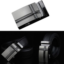 QIEIEI Men's Alloys Automatic Ratchets Business Belt Buckles - Black