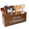 Kitchen Utensil Holder with Drainage Bottom, Extra Large 4 Compartments