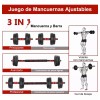 Lawuto Juego de mancuernas Lawuto barra recta ejercicio kit ajustables