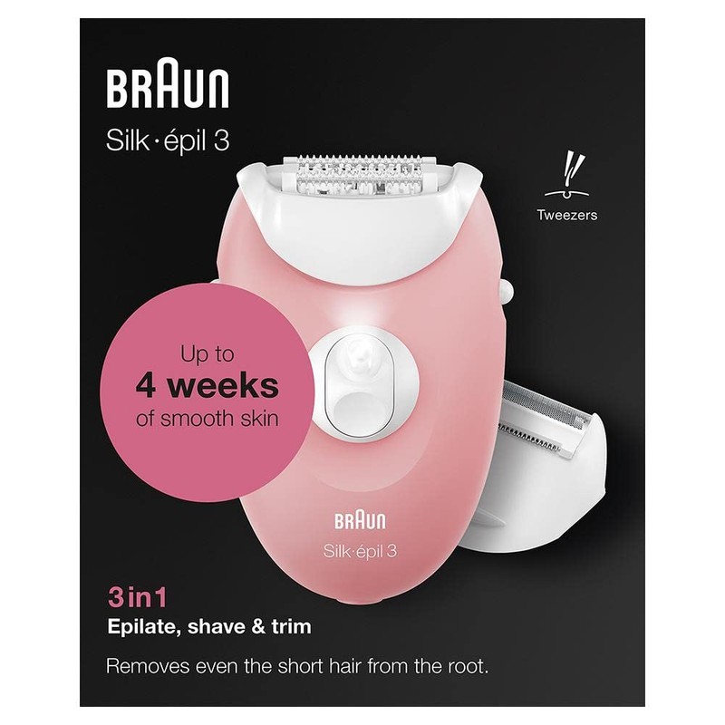 Braun Silk-épil 3 3277 Smartlight, 2 Speed Control, Wired Epilator