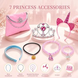 Meland Princess Dress Up Trunk for Girls 3-8, Toys Gift Set for Holidays