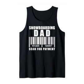 Funny Snowboarding Dad Scan For Payment Father's Day Tank Top