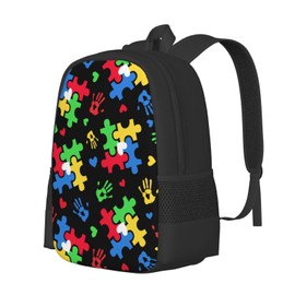 Ohiokwei Autism Awareness Backpack,16.5 Inch small Travel Daypack Sports Bag Laptop Backpack for Men Women