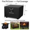 QH.HOME Fire Pit Cover Square Heavy Duty Fabric 100% Waterproof,